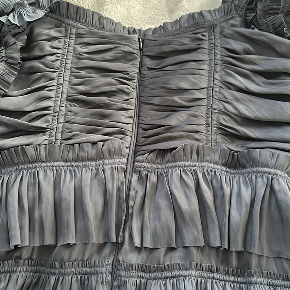 ULLA JOHNSON Lucette ruffled gathered satin mini dress - Picture 5 of 5